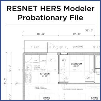 RESNET HERS Modeler Probationary File